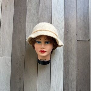 Aris Vintage Knit Brim Beige Women's Bucket Hat